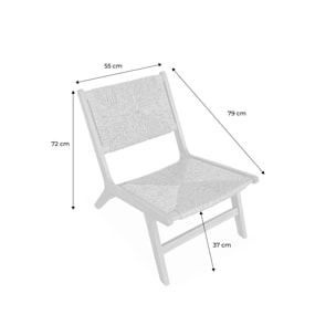 Fauteuil relax de jardin bois d'acacia et résine LOREDO