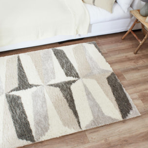 Tapis salon et chambre tissé motif géométrique TARU
