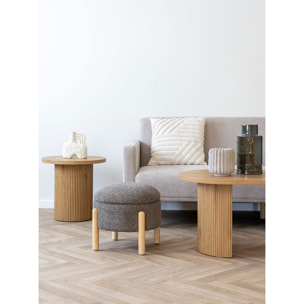 Pouf Contenitore Medas Marrone/Naturale — Ø45×36 cm, HN1237