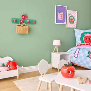 Patère Chacha 4 Crochets 50x4,5x20 cm Vert et Rouge