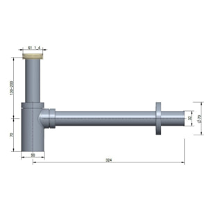 Siphon de Lavabo 5/4, Chrome (SIFM)