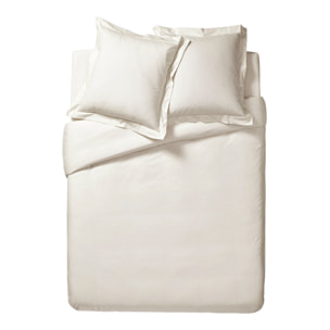 Housse de couette unie en percale de coton, PREMIÈRE, Meringue