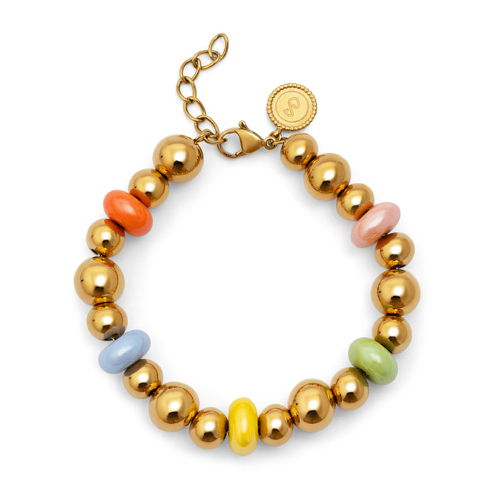 Pulsera Color Bomb Acero Baño Oro