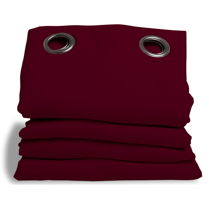 Rideau Phonique Occultant et Thermique 'MOONDREAM' - Rouge foncé