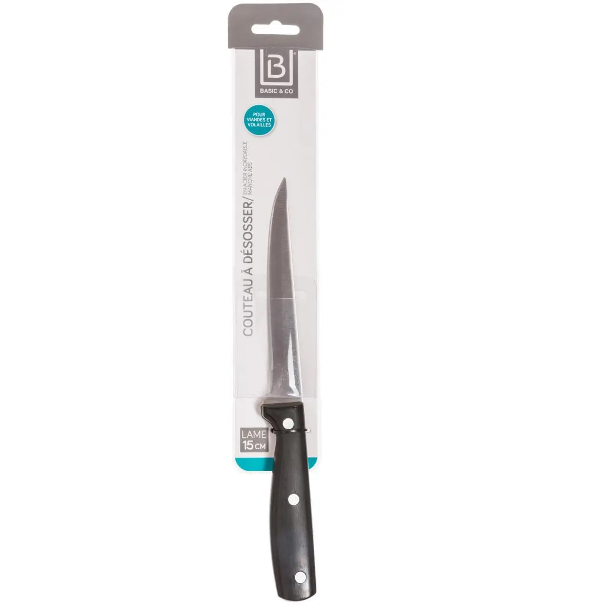 Couteau à désosser inox "Essentiel Black" lame 15cm