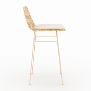 Lot de 2 chaises pour îlot central 66 cm en matière naturelle - Faro