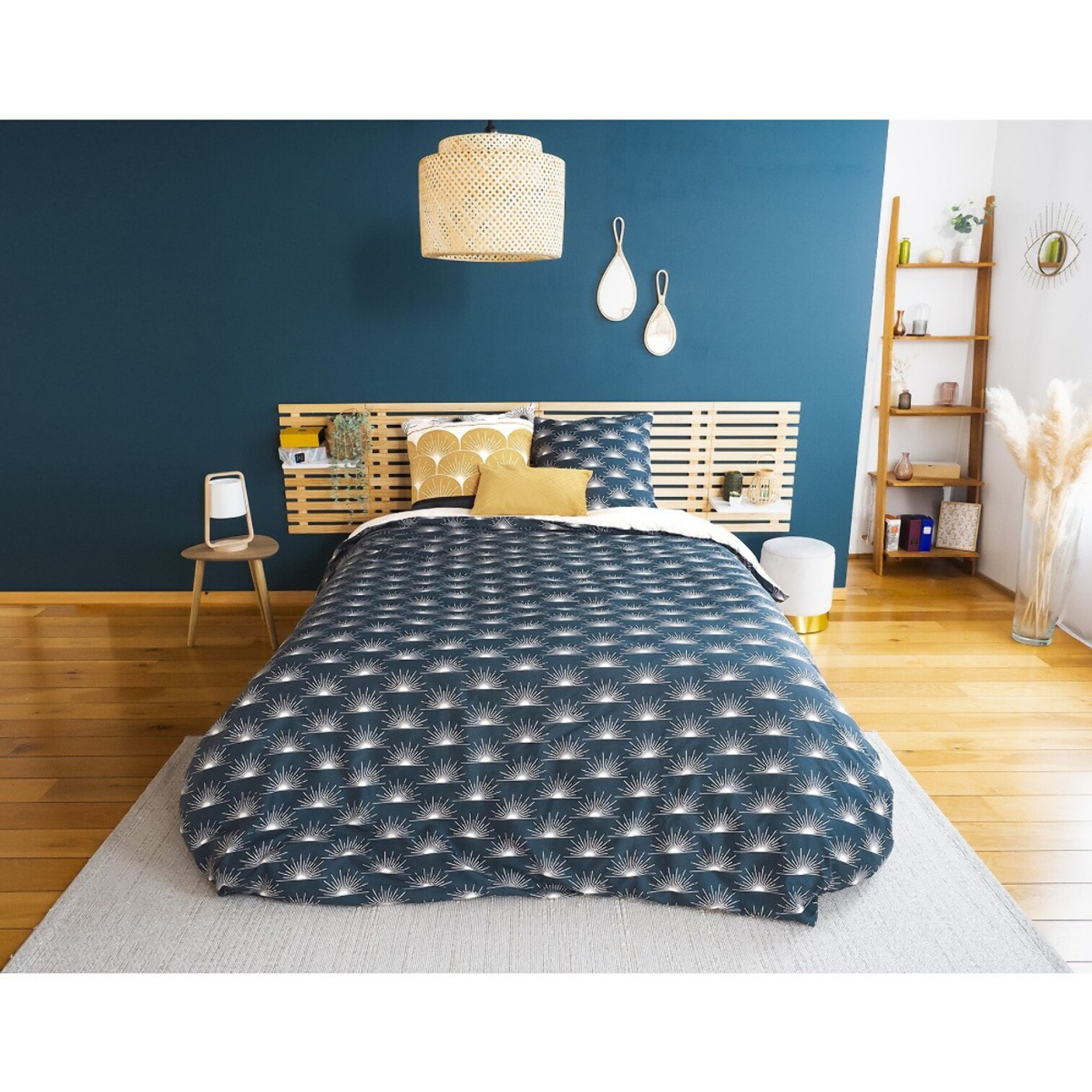 Parure housse de couette polyester jaune