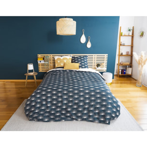 Parure housse de couette polyester jaune