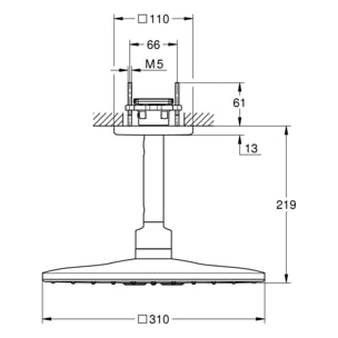 GROHE Pack douche encastré - douche de tête carrée 2 jets 31 cm + douchette à main 1 jet