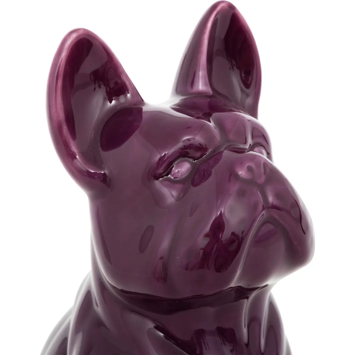 Statuette Bulldog céramique violet H12cm