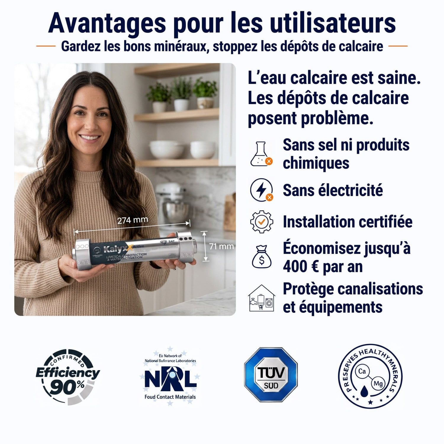 Alternative adoucisseur d'eau KalyxX Active 1/2" (IPSKXFRAG12)