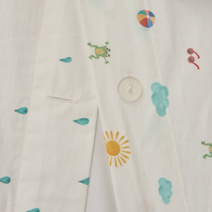 Funda nórdica de algodón percal 180 hilos estampado lluvia y verano Lluvia color blanco 100% Algodón percal