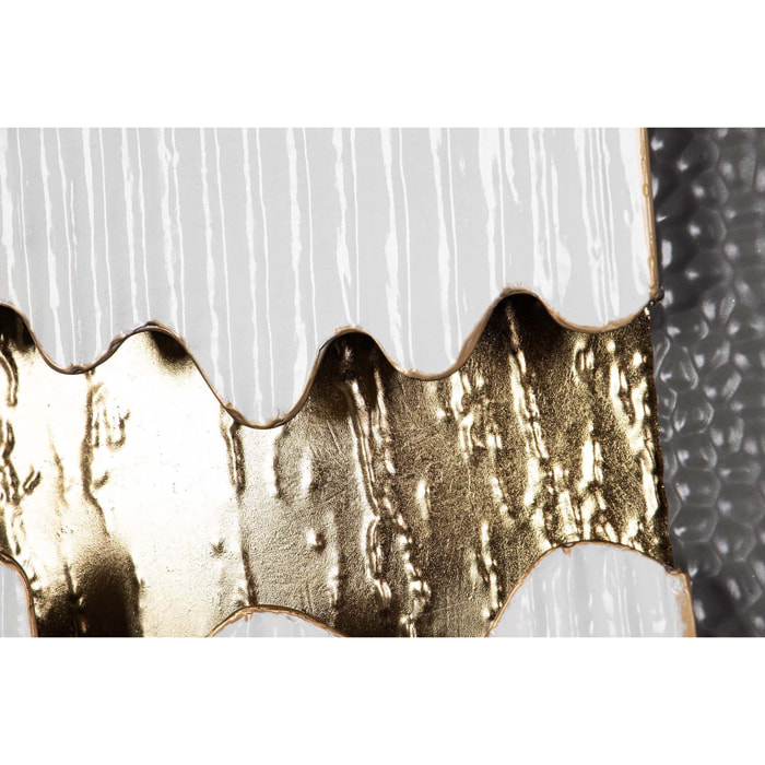 Adorno Pared Metal Blanco Gris 50x6x90 Cm