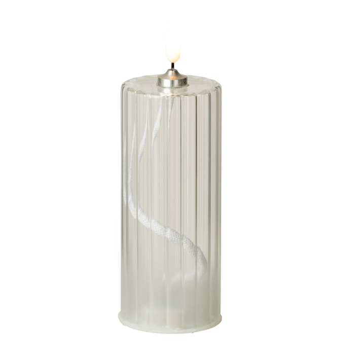 J-Line bougie Rayures - verre - transparent - medium - LED