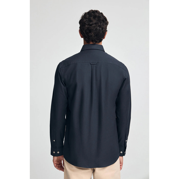 Camisa azul marino de corte regular con logo Rigby Go