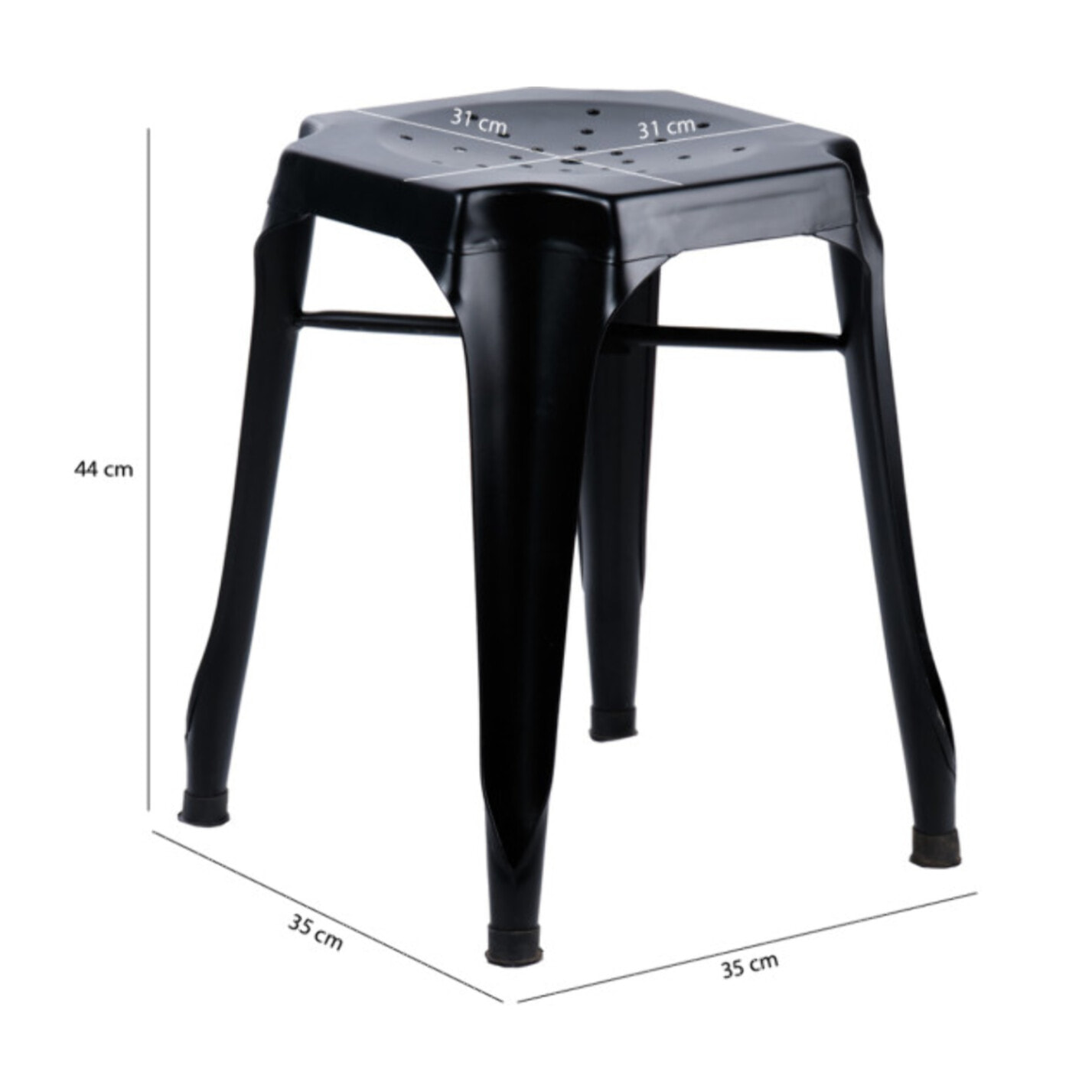 Tabouret en métal noir au style Industriel - STEAL