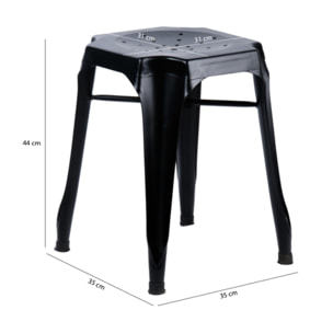 Tabouret en métal noir au style Industriel - STEAL