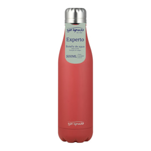 Botella de agua color rojo de ø7,1x26,7cm - 500ml acero inoxidable, para bebidas frías y calientes expert san ignacio