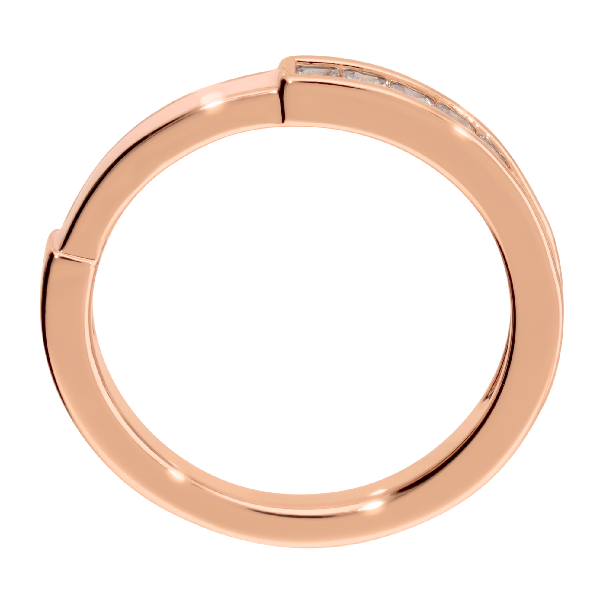 Anello Fedina con Cubic Zirconia e Smalto Rosa