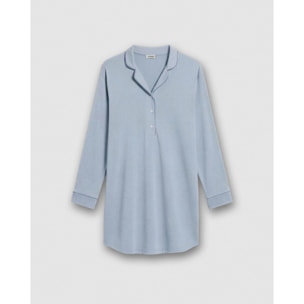 Camisón camisero algodón celeste