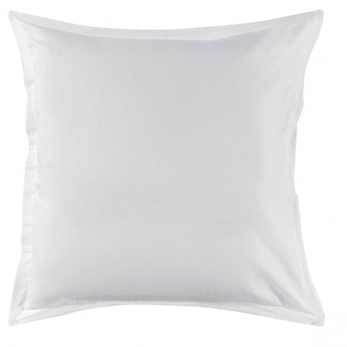 Taie d'oreiller unie en satin de coton, Made in France, TRIUMPH LINE , Blanc