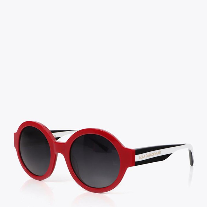 Occhiali Rotondi Combinati Rossi