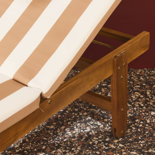 Bain de soleil bois d'acacia multi positions avec roulettes (lot de 2) AREQUIPA