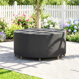 Housse meuble de jardin imperméable Oxford haute densité 420D dia.200 x H.80 cm noir