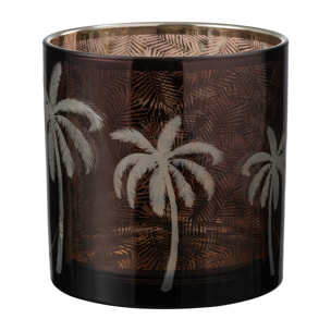 J-Line photophore Feuilles De Palmier - verre - marron - large