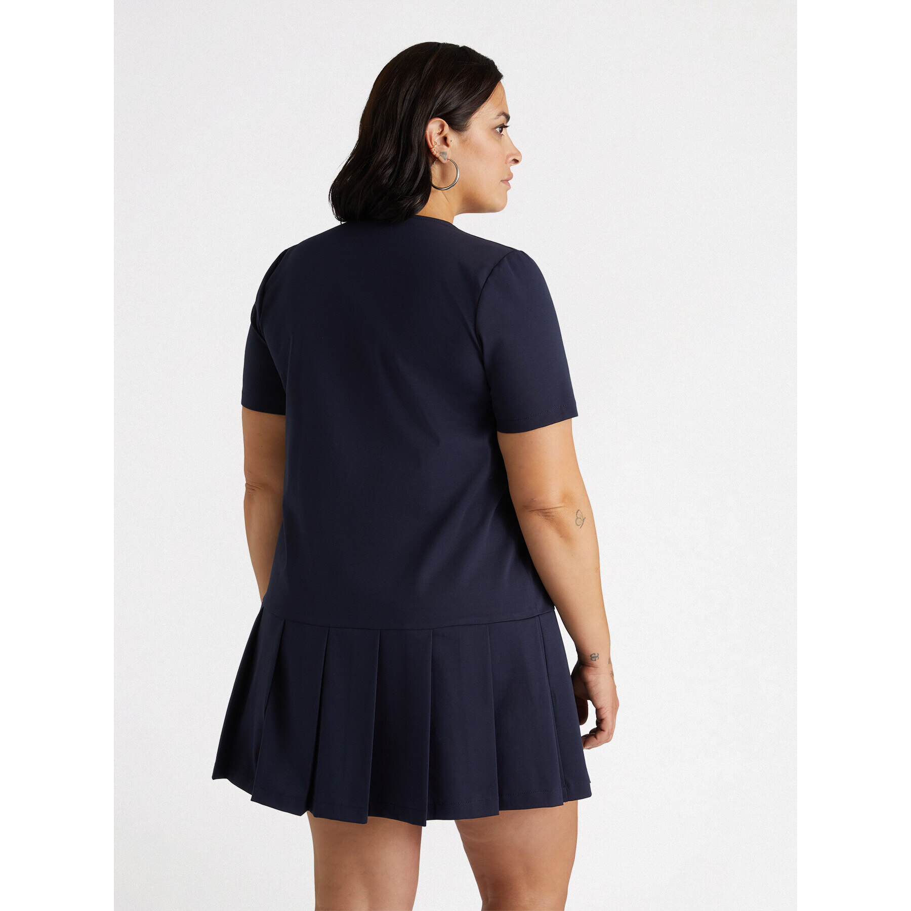 Fiorella Rubino - Vestito corto con zip e pieghe - Blu