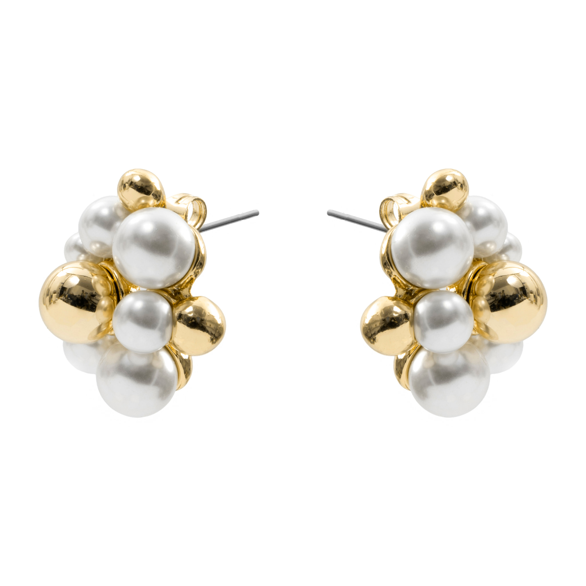 Pendientes de Perla Blanca acabado en oro amarillo 18k