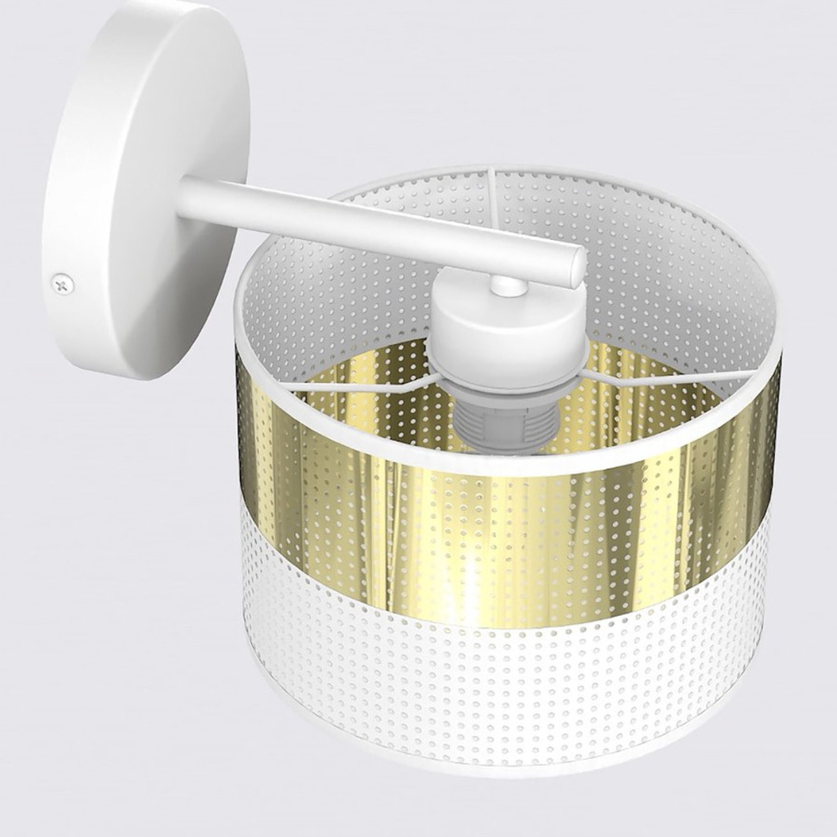 Lampada da parete LUX in acciaio bianco e oro