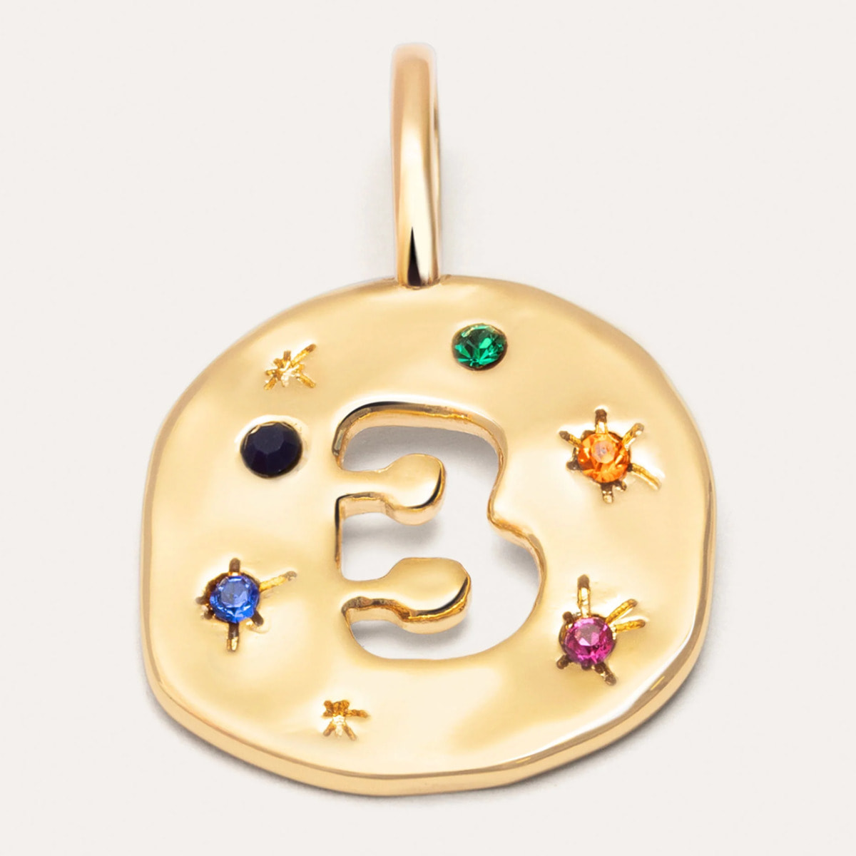 Charm Organic Color Letter Placcato Oro