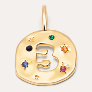 Charm Organic Color Letter Placcato Oro