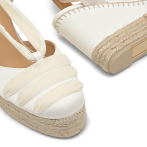 Alpargatas de cuña de mujer Cersei en raso con doble plataforma