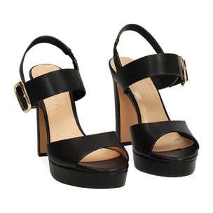 Sandalias negras tacón 11,5 cm