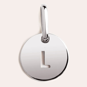 Charm Mini Medallion Letter in Argento
