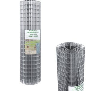 Rotolo Rete Metallica Per Recinzioni 25 M Zincata Elettrosaldata Rigida Maglia 75 x 50 mm Per Giardino Orto Piante Spazi Esterni (150 Cm)