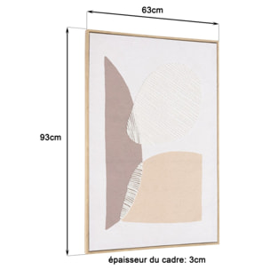 HOMER - Décoration murale 63x93cm formes abstraites n°1, cadre naturel