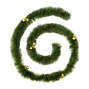 Guirlande de Noël verte avec boules doré 270cm