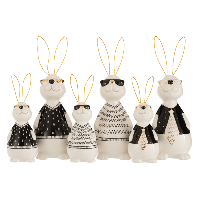 J-Line figurine Lapin Max - céramique - large - 3 pièces
