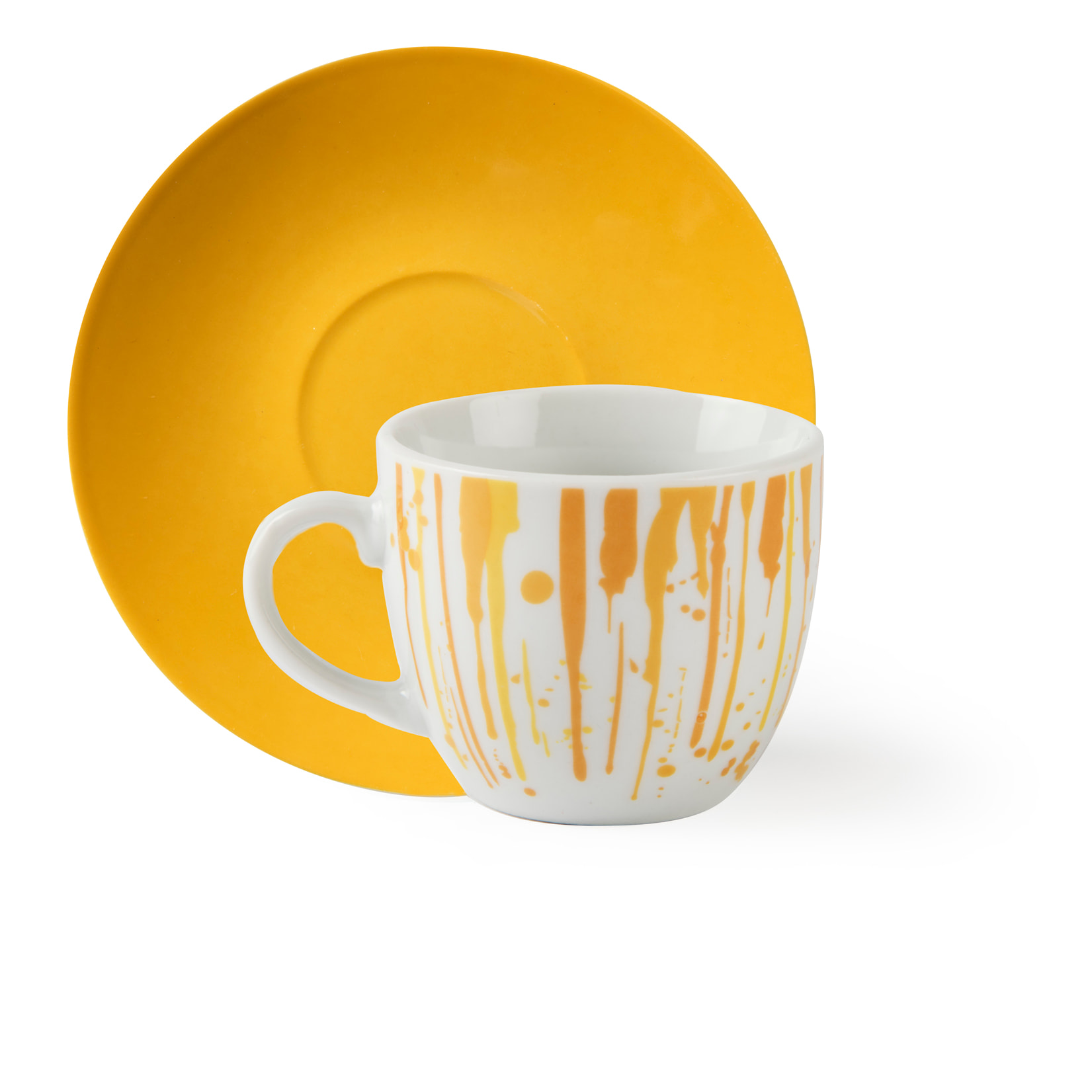 Set 6 Tasses à Café avec Soucoupes Excelsa – Dripping, Porcelaine Multicolore
