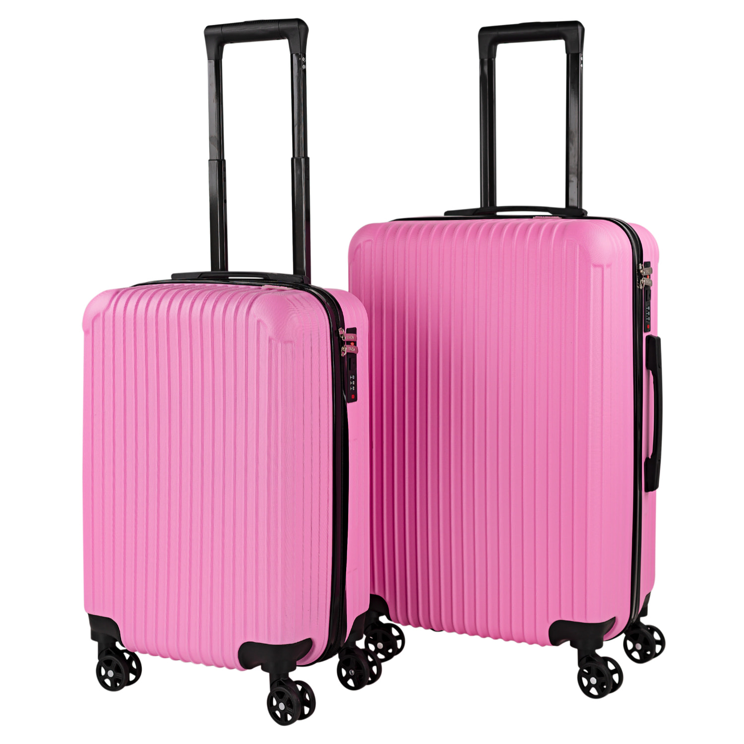 Juego De Maletas Rígidas Abs Itaca Ness Fucsia