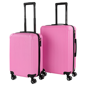 Juego De Maletas Rígidas Abs Itaca Ness Fucsia