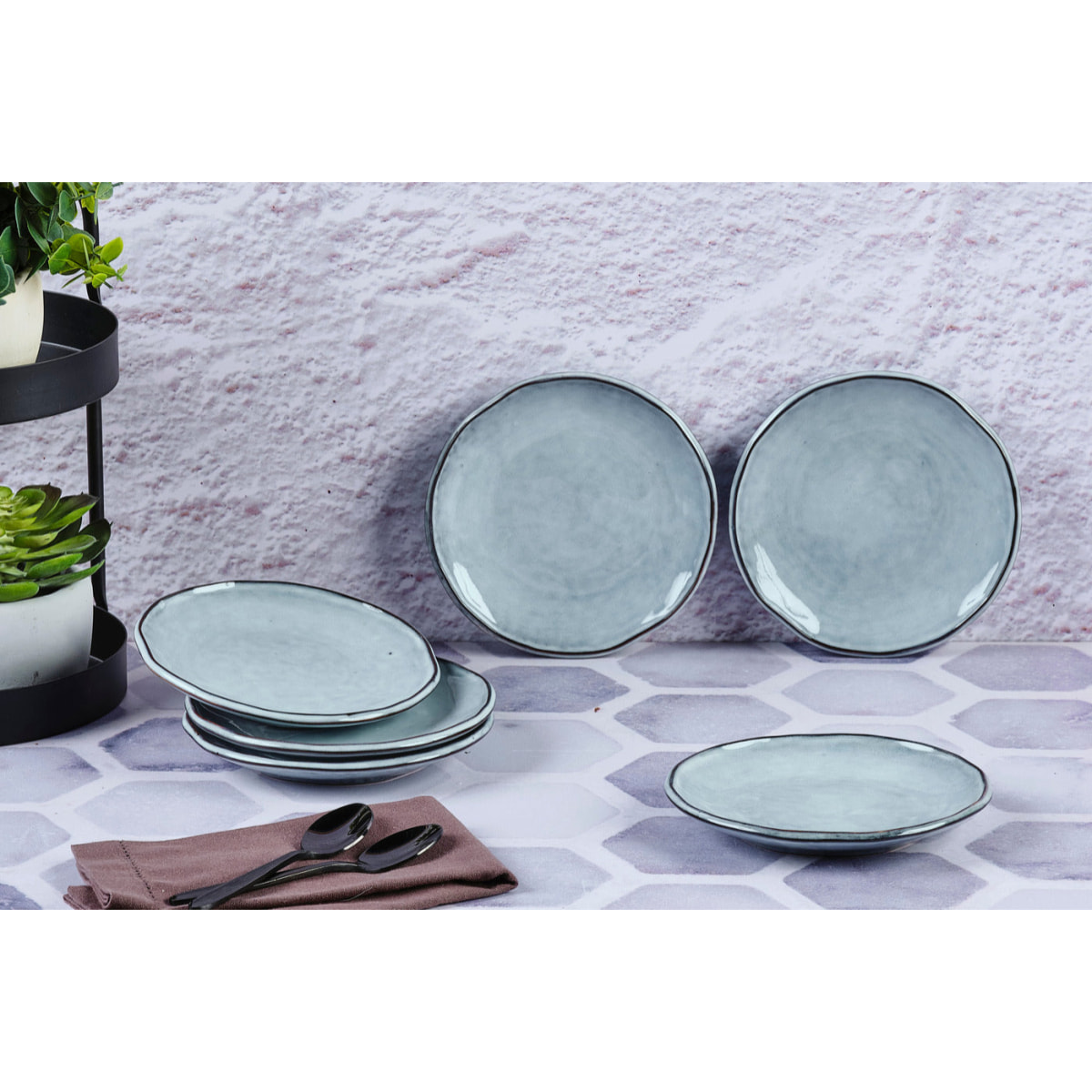 Assiette CLOUD Ø16cm - 6 pièces - Gris orage