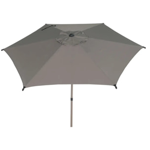 Parasol droit rond inclinable Soya 2,7m café