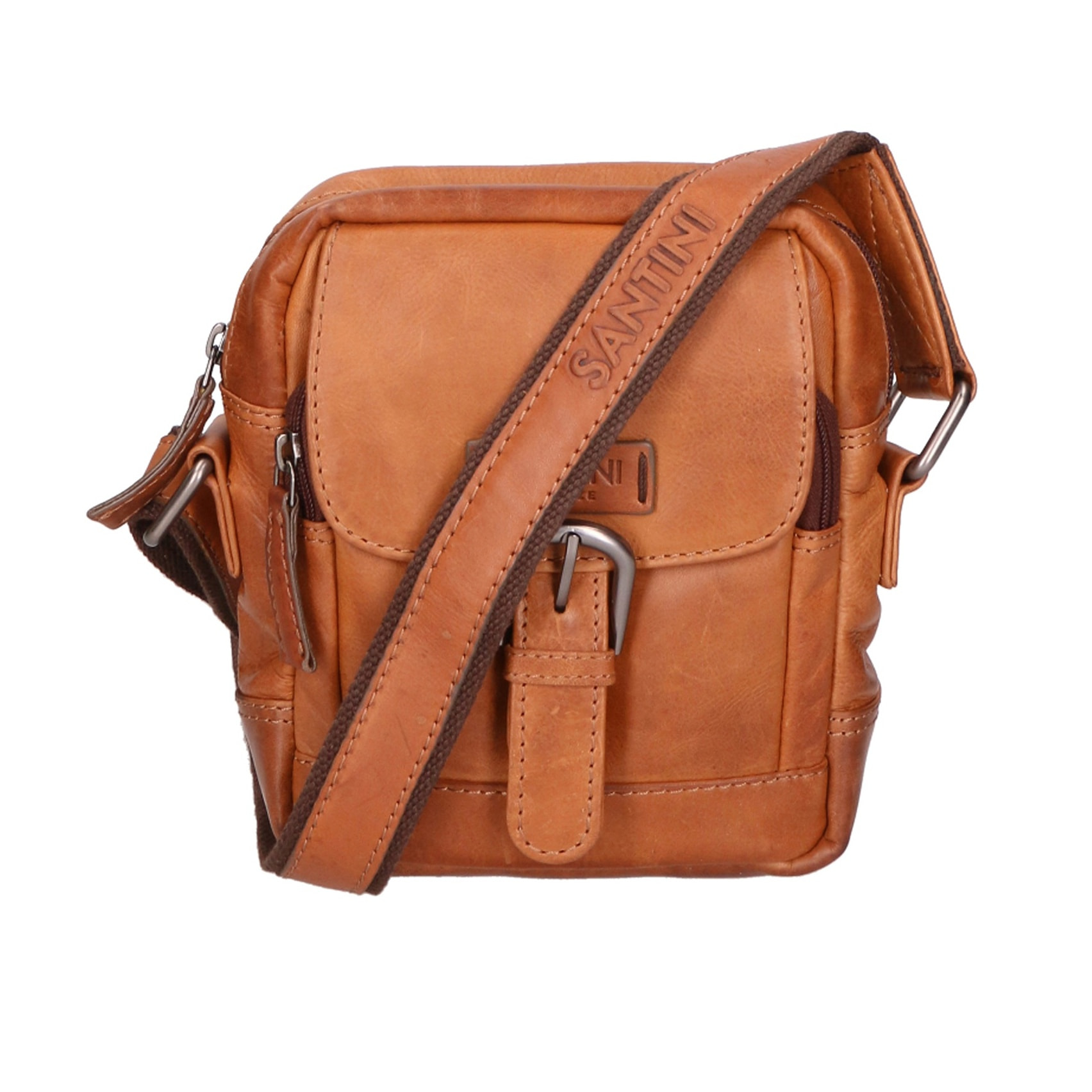 Borsa a tracolla unisex vera pelle - Modello False - 100% Made in Italy - 15.0 x 19.0 x 5.0 cm