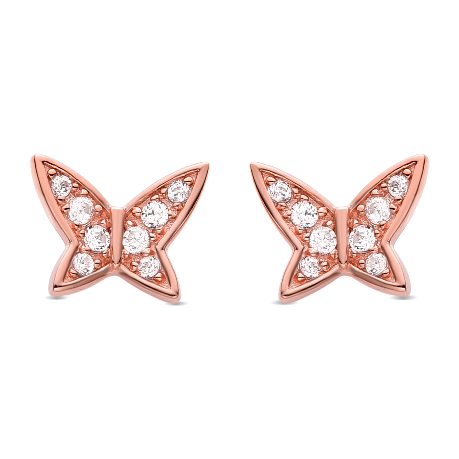 Pendientes Mariposa acabado oro rosa 18k