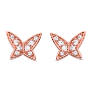 Pendientes Mariposa acabado oro rosa 18k