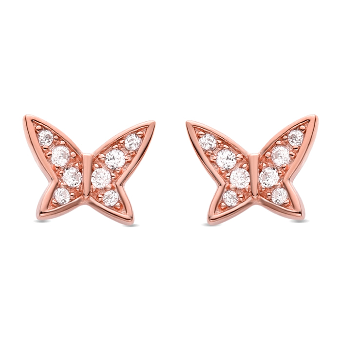 Pendientes Mariposa acabado oro rosa 18k